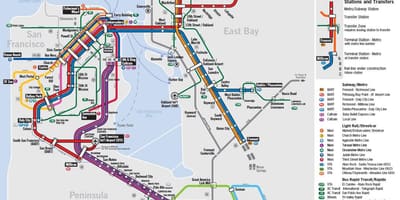 Kaart ühistranspordi San Francisco