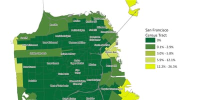 Kaart San Francisco üleujutuse tsooni