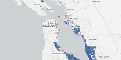 Kaart San Francisco üleujutuste