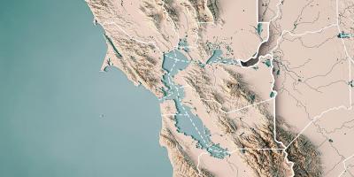 Kaart San Francisco bay topograafiline 