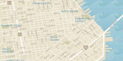 Kaart San Francisco rõivas linnaosa