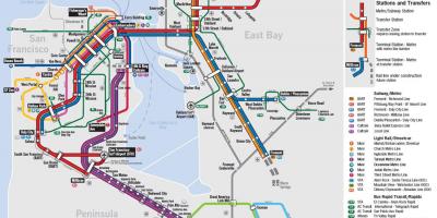 Kaart ühistranspordi San Francisco