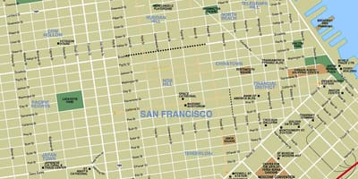 Kaart vaatamisväärsuste San Francisco